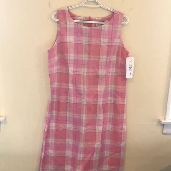 villager sport ( liz claiborne) Dresses & Skirts - Pink Plaid Sleeveless Dress